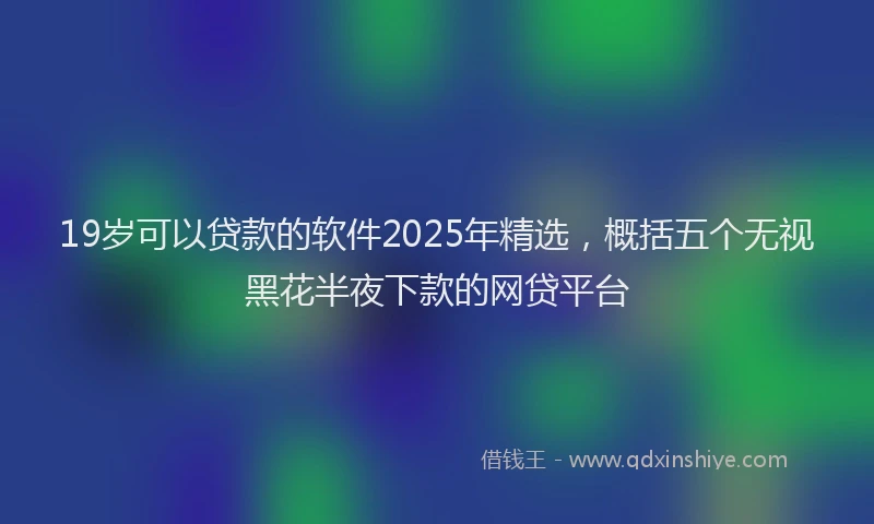 19岁可以贷款的软件2025年精选，概括五个无视黑花半夜下款的网贷平台