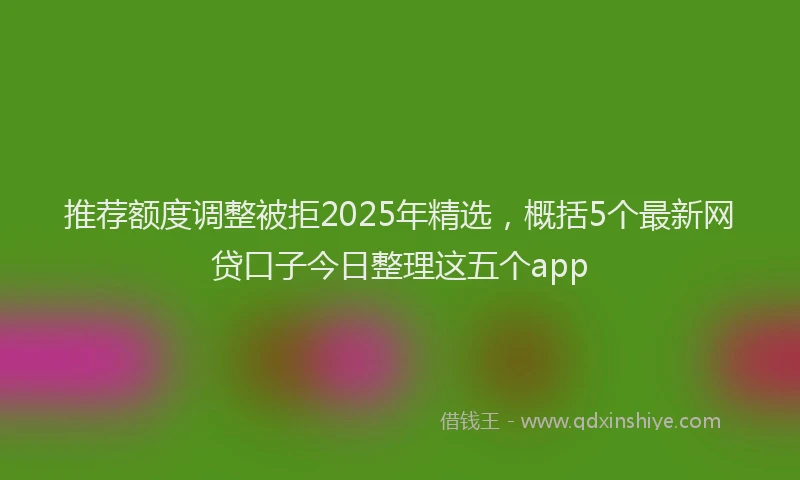 推荐额度调整被拒2025年精选，概括5个最新网贷口子今日整理这五个app
