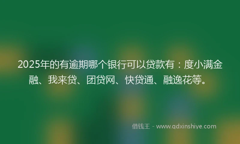 2025年的有逾期哪个银行可以贷款有：度小满金融、我来贷、团贷网、快贷通、融逸花等。