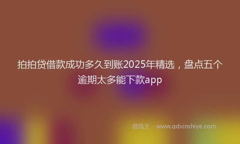 拍拍贷借款成功多久到账2025年精选，盘点五个逾期太多能下款app