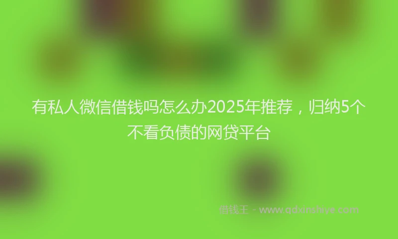 有私人微信借钱吗怎么办2025年推荐，归纳5个不看负债的网贷平台