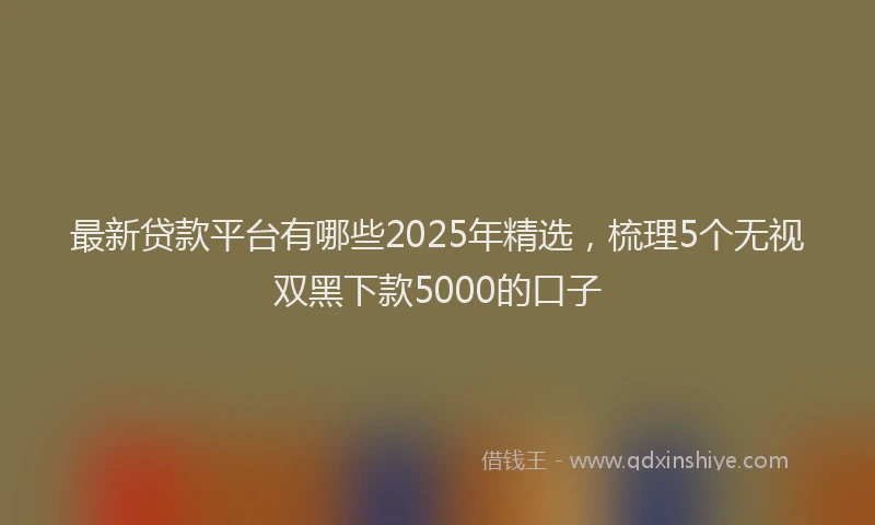 最新贷款平台有哪些2025年精选，梳理5个无视双黑下款5000的口子