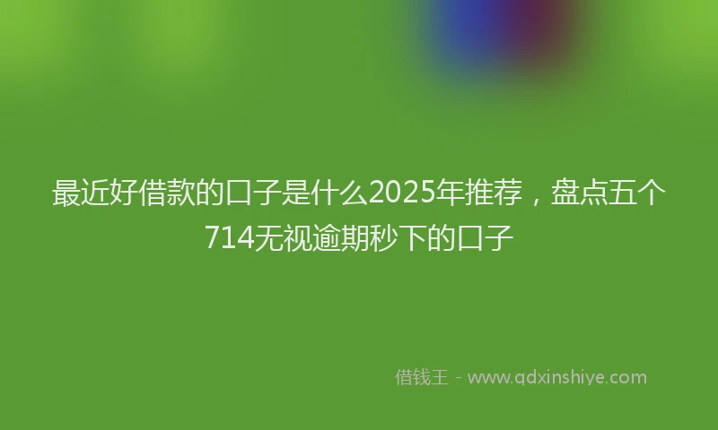 最近好借款的口子是什么2025年推荐，盘点五个714无视逾期秒下的口子