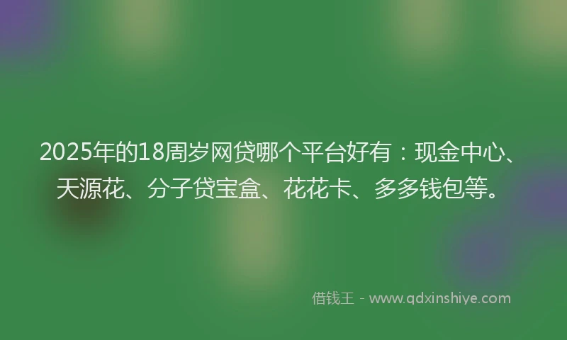 2025年的18周岁网贷哪个平台好有：现金中心、天源花、分子贷宝盒、花花卡、多多钱包等。