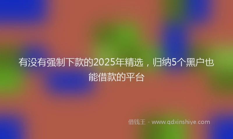 有没有强制下款的2025年精选，归纳5个黑户也能借款的平台
