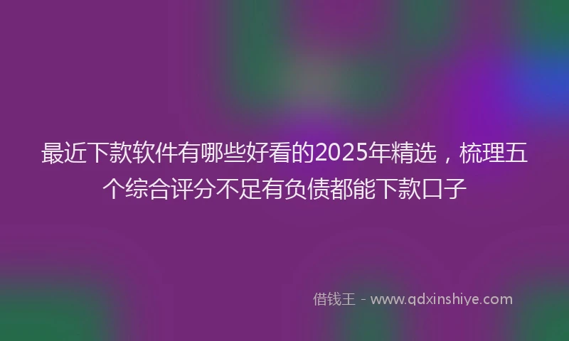 最近下款软件有哪些好看的2025年精选，梳理五个综合评分不足有负债都能下款口子