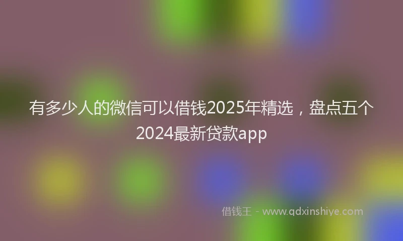 有多少人的微信可以借钱2025年精选，盘点五个2024最新贷款app
