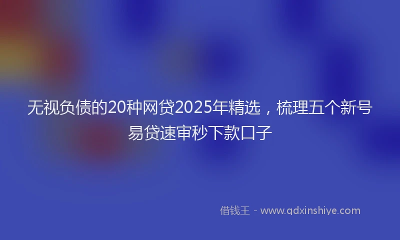 无视负债的20种网贷2025年精选，梳理五个新号易贷速审秒下款口子