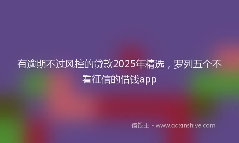 有逾期不过风控的贷款2025年精选，罗列五个不看征信的借钱app