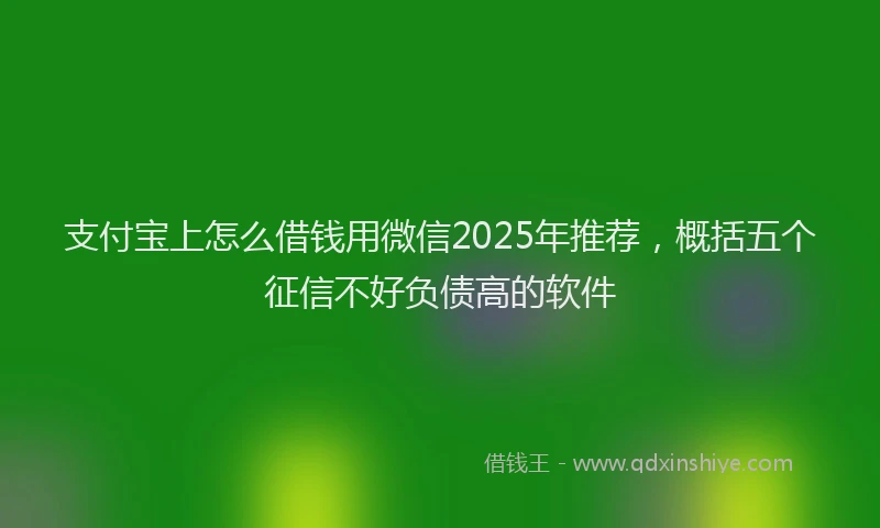 支付宝上怎么借钱用微信2025年推荐，概括五个征信不好负债高的软件