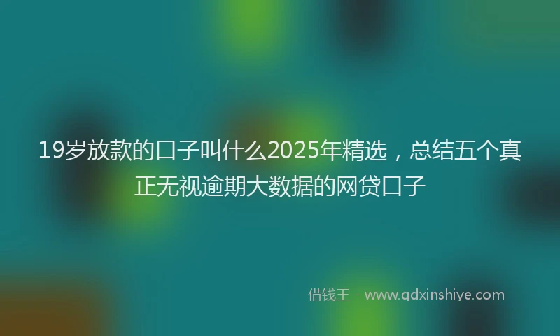 19岁放款的口子叫什么2025年精选，总结五个真正无视逾期大数据的网贷口子