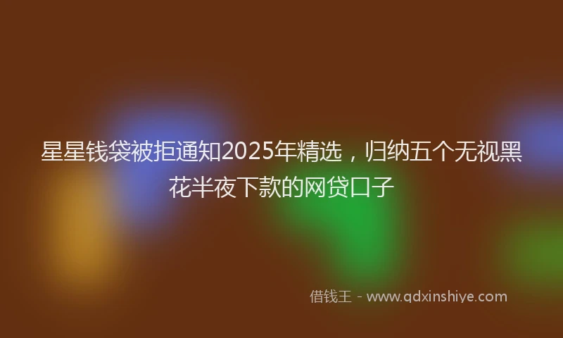 星星钱袋被拒通知2025年精选，归纳五个无视黑花半夜下款的网贷口子