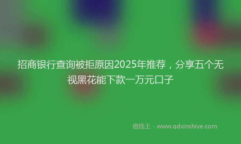 招商银行查询被拒原因2025年推荐，分享五个无视黑花能下款一万元口子
