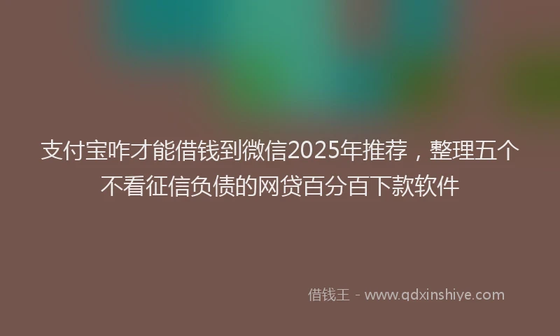 支付宝咋才能借钱到微信2025年推荐，整理五个不看征信负债的网贷百分百下款软件