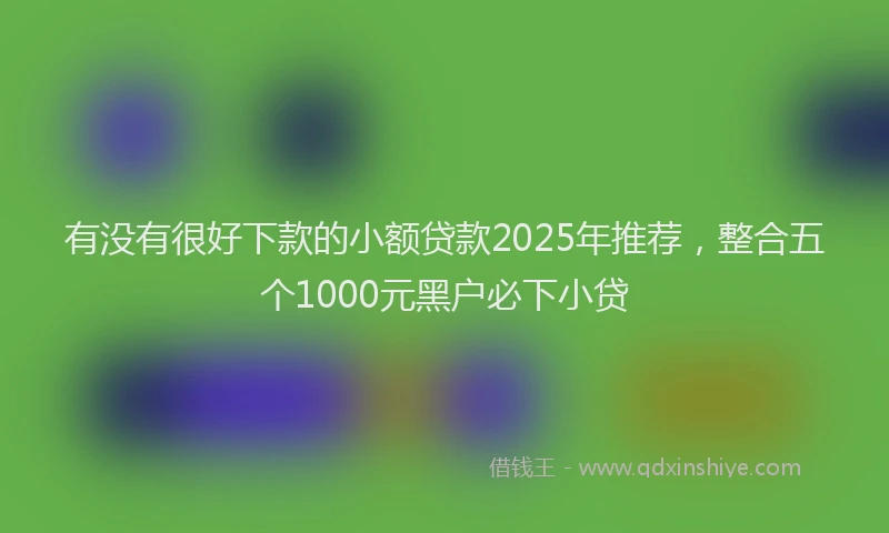 有没有很好下款的小额贷款2025年推荐，整合五个1000元黑户必下小贷