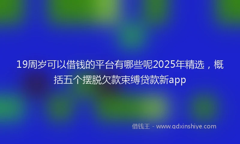 19周岁可以借钱的平台有哪些呢2025年精选，概括五个摆脱欠款束缚贷款新app