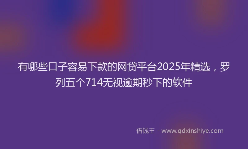 有哪些口子容易下款的网贷平台2025年精选，罗列五个714无视逾期秒下的软件