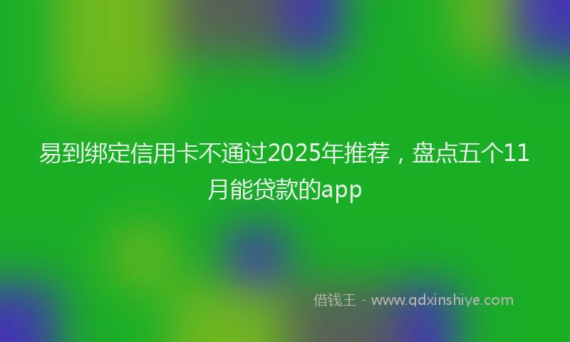 易到绑定信用卡不通过2025年推荐，盘点五个11月能贷款的app
