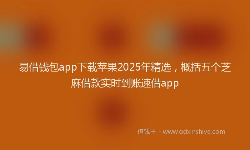 易借钱包app下载苹果2025年精选，概括五个芝麻借款实时到账速借app