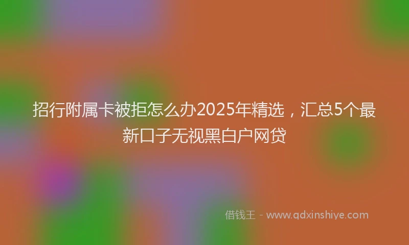 招行附属卡被拒怎么办2025年精选，汇总5个最新口子无视黑白户网贷