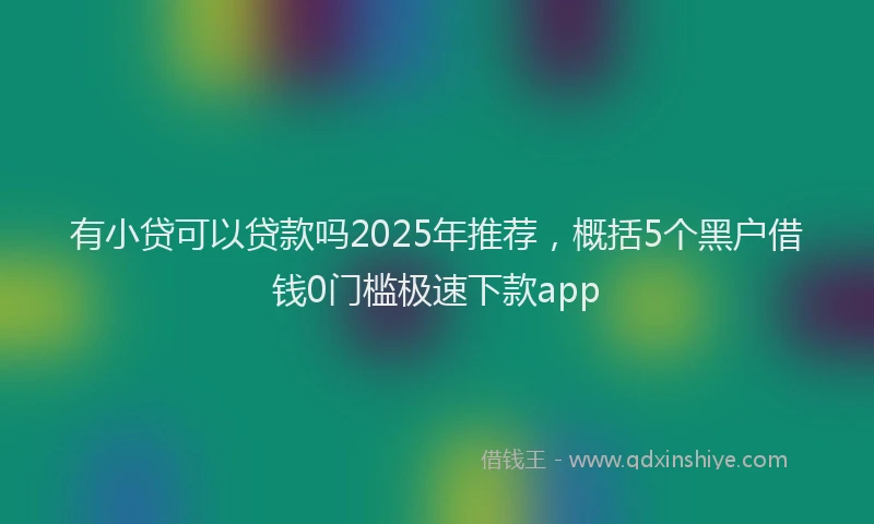 有小贷可以贷款吗2025年推荐，概括5个黑户借钱0门槛极速下款app