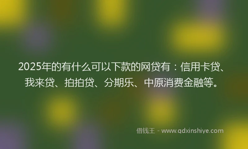 2025年的有什么可以下款的网贷有：信用卡贷、我来贷、拍拍贷、分期乐、中原消费金融等。