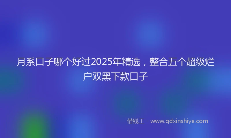 月系口子哪个好过2025年精选，整合五个超级烂户双黑下款口子