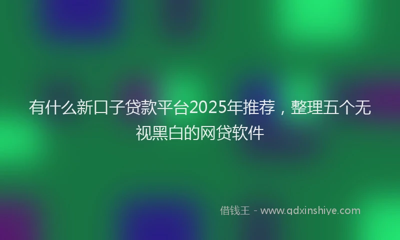 有什么新口子贷款平台2025年推荐，整理五个无视黑白的网贷软件