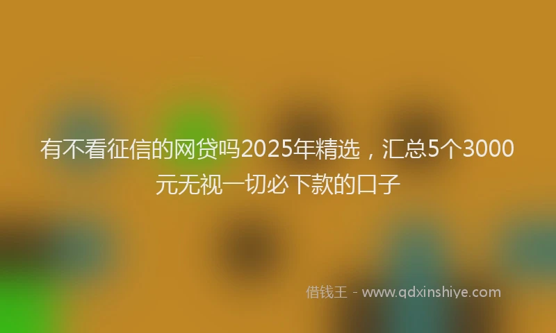 有不看征信的网贷吗2025年精选，汇总5个3000元无视一切必下款的口子