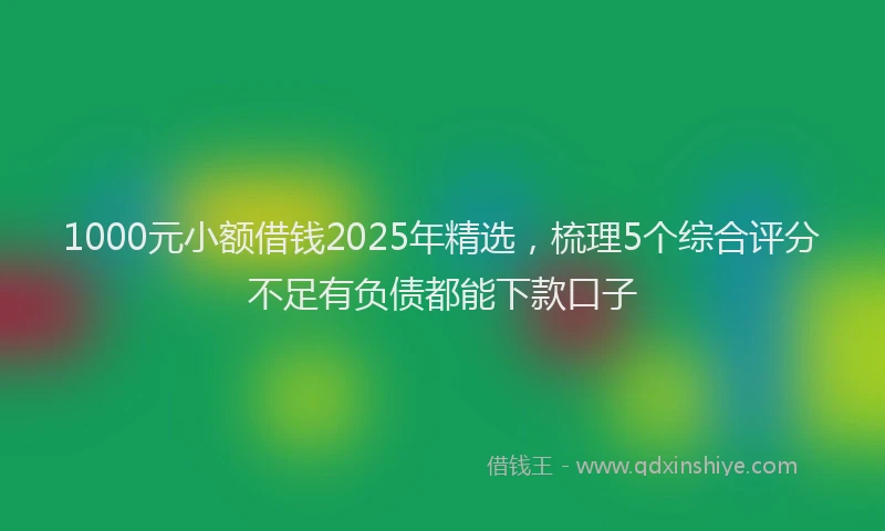 1000元小额借钱2025年精选，梳理5个综合评分不足有负债都能下款口子