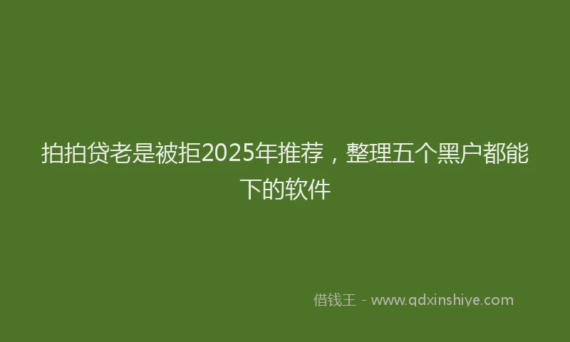 拍拍贷老是被拒2025年推荐，整理五个黑户都能下的软件