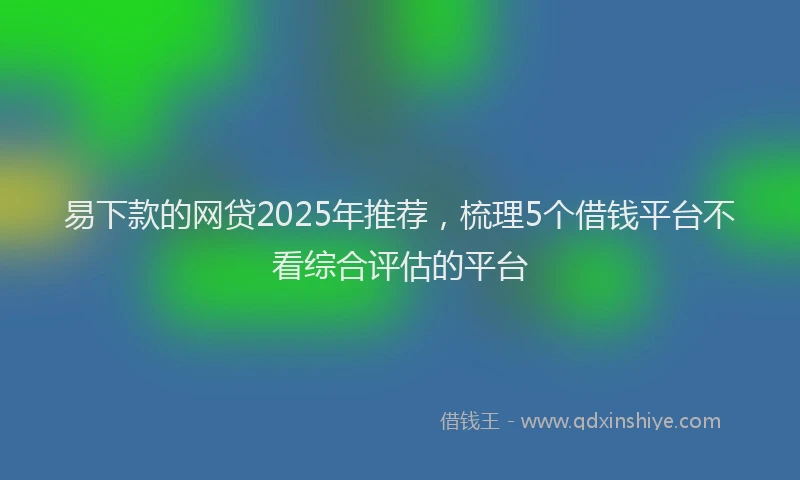 易下款的网贷2025年推荐，梳理5个借钱平台不看综合评估的平台