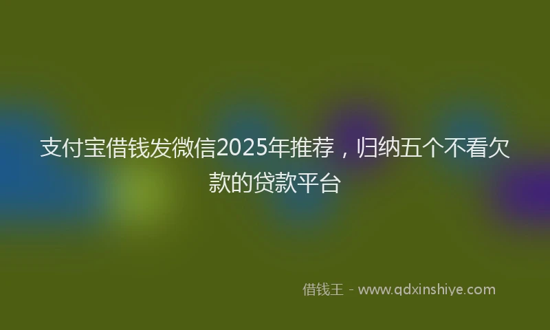 支付宝借钱发微信2025年推荐，归纳五个不看欠款的贷款平台