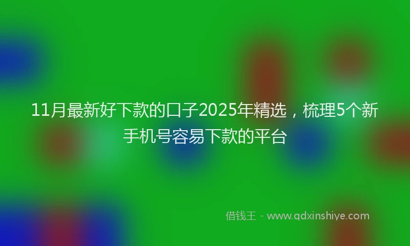11月最新好下款的口子2025年精选，梳理5个新手机号容易下款的平台