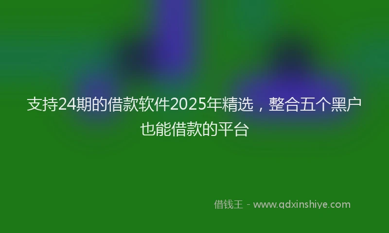 支持24期的借款软件2025年精选，整合五个黑户也能借款的平台