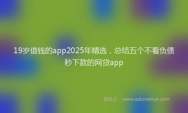19岁借钱的app2025年精选，总结五个不看负债秒下款的网贷app