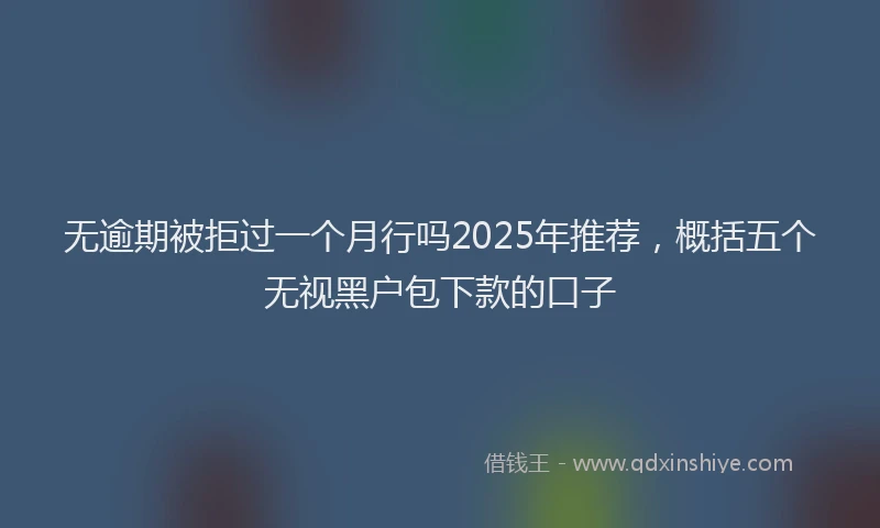 无逾期被拒过一个月行吗2025年推荐，概括五个无视黑户包下款的口子