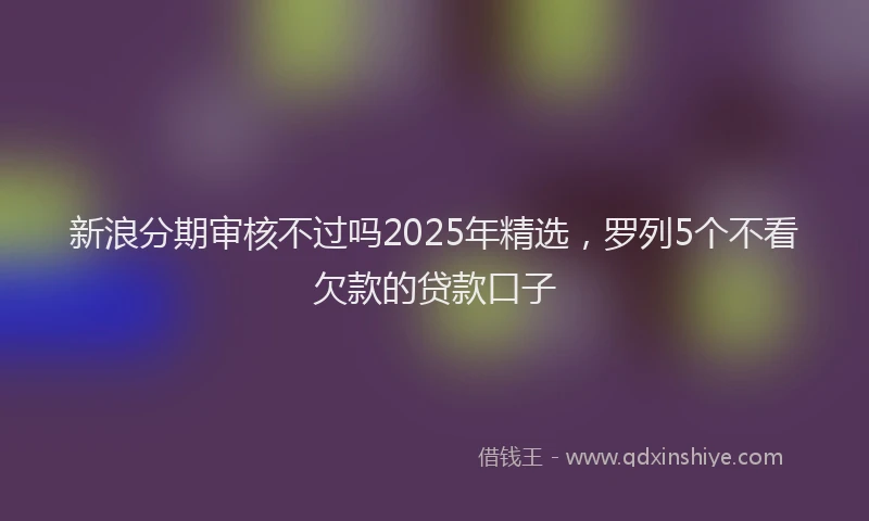 新浪分期审核不过吗2025年精选，罗列5个不看欠款的贷款口子