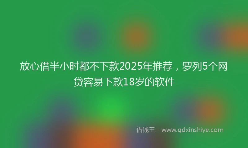 放心借半小时都不下款2025年推荐，罗列5个网贷容易下款18岁的软件