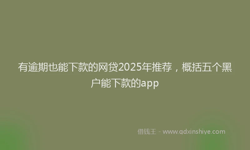 有逾期也能下款的网贷2025年推荐，概括五个黑户能下款的app