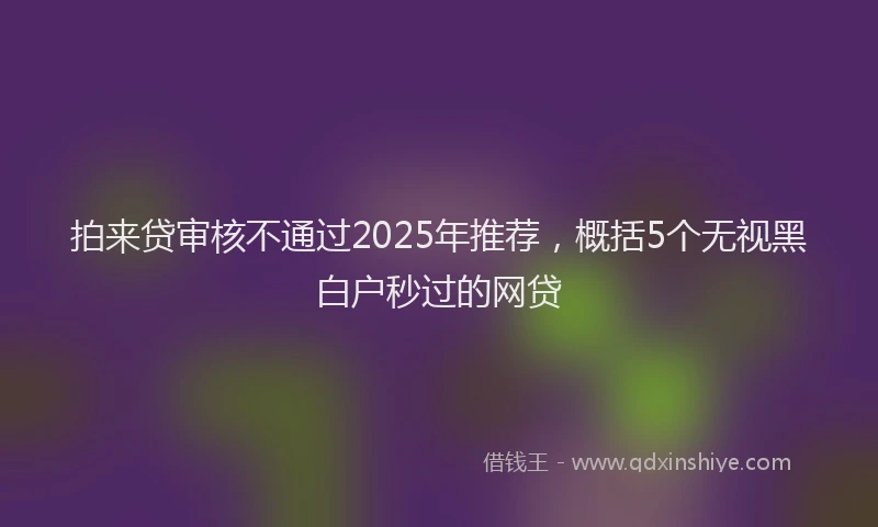 拍来贷审核不通过2025年推荐，概括5个无视黑白户秒过的网贷