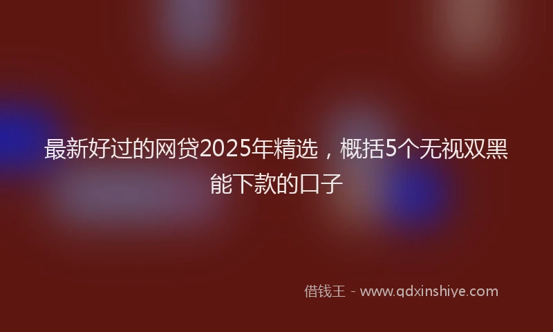 最新好过的网贷2025年精选，概括5个无视双黑能下款的口子