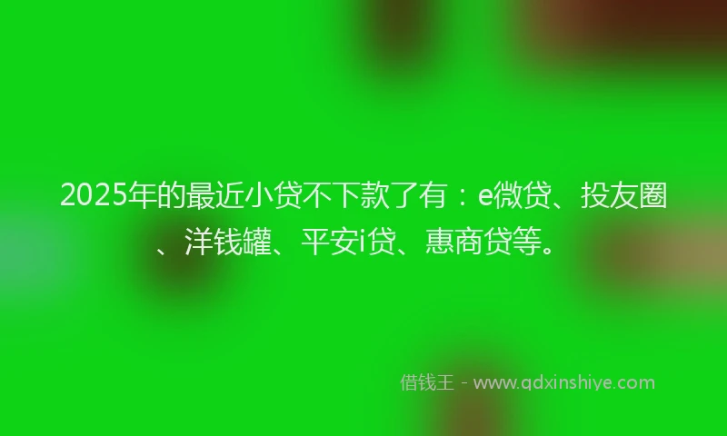 2025年的最近小贷不下款了有：e微贷、投友圈、洋钱罐、平安i贷、惠商贷等。