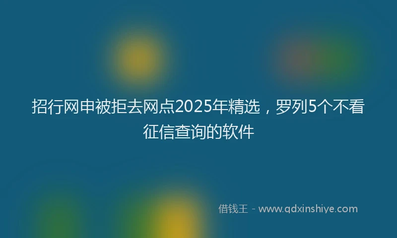 招行网申被拒去网点2025年精选，罗列5个不看征信查询的软件