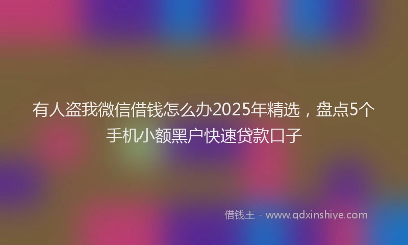 有人盗我微信借钱怎么办2025年精选，盘点5个手机小额黑户快速贷款口子