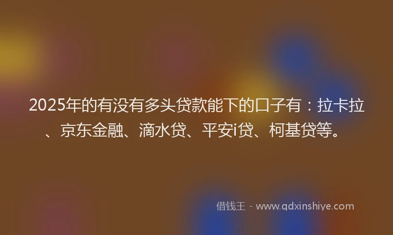 2025年的有没有多头贷款能下的口子有：拉卡拉、京东金融、滴水贷、平安i贷、柯基贷等。