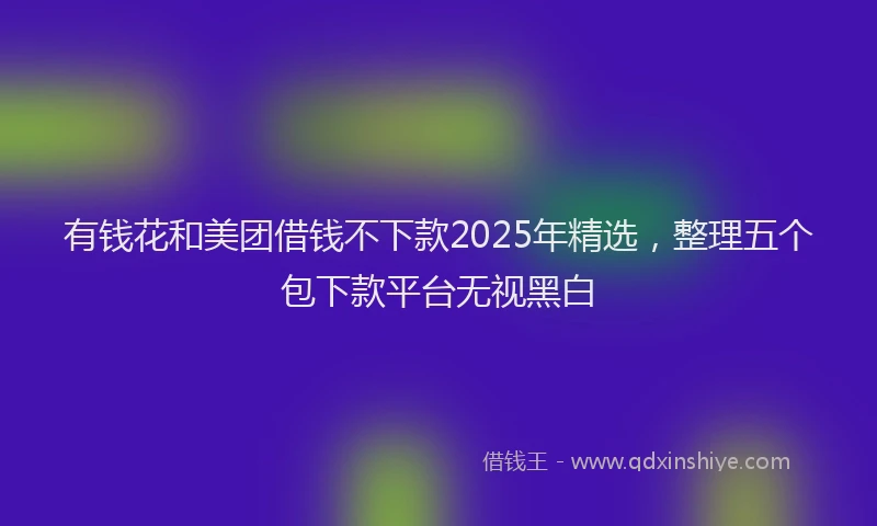 有钱花和美团借钱不下款2025年精选，整理五个包下款平台无视黑白