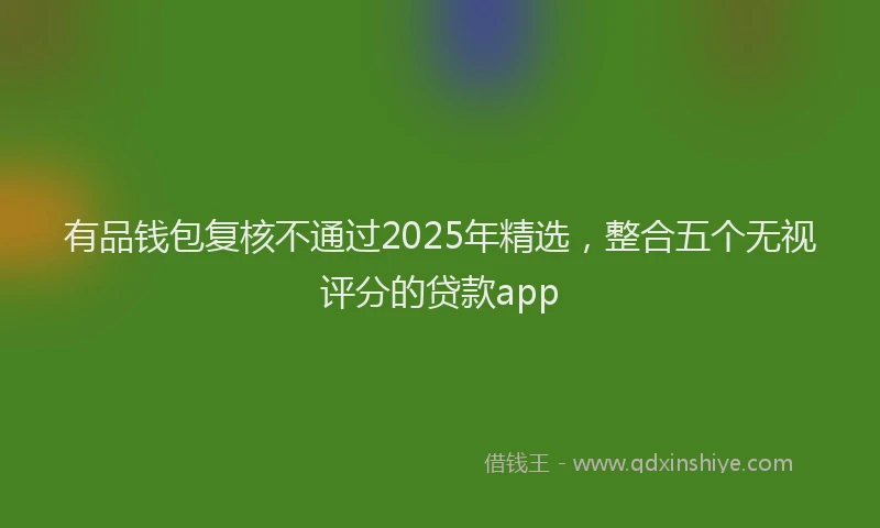 有品钱包复核不通过2025年精选，整合五个无视评分的贷款app