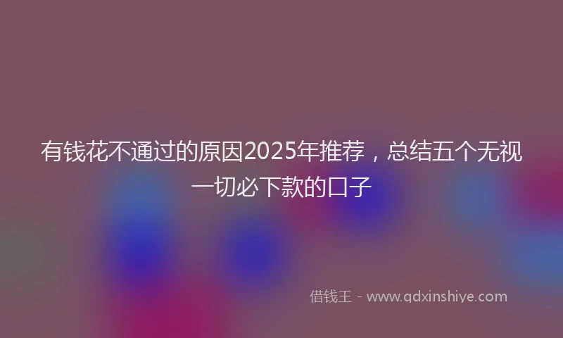 有钱花不通过的原因2025年推荐，总结五个无视一切必下款的口子