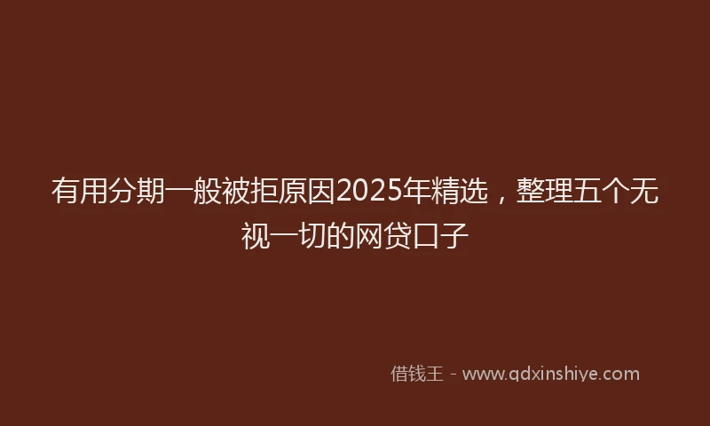 有用分期一般被拒原因2025年精选，整理五个无视一切的网贷口子
